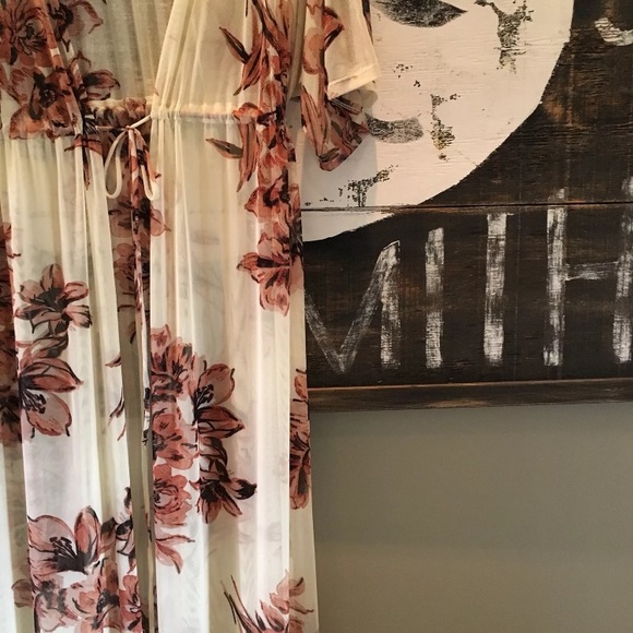 SOLD OUT!  Long Floral Maxi Duster Kimono Jacket - Picture 5 of 7